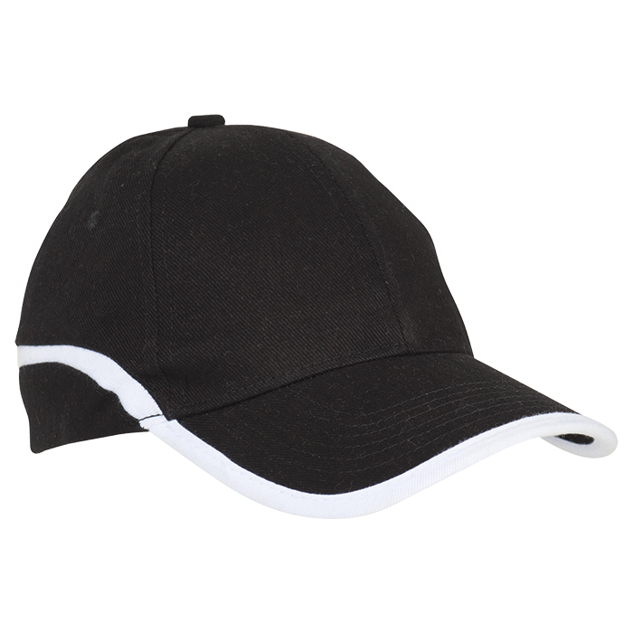 6 Panel Insert Binding Cap Black/White / STD / Last Buy - Caps