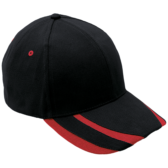 6 Panel Supporter Cap Black/Red / STD / Regular - Caps