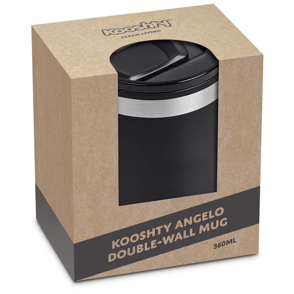 Angelo Stainless Steel & Plastic Double-Wall Mug – 360ml - Travel Mugs and Tumblers,Drinkware
