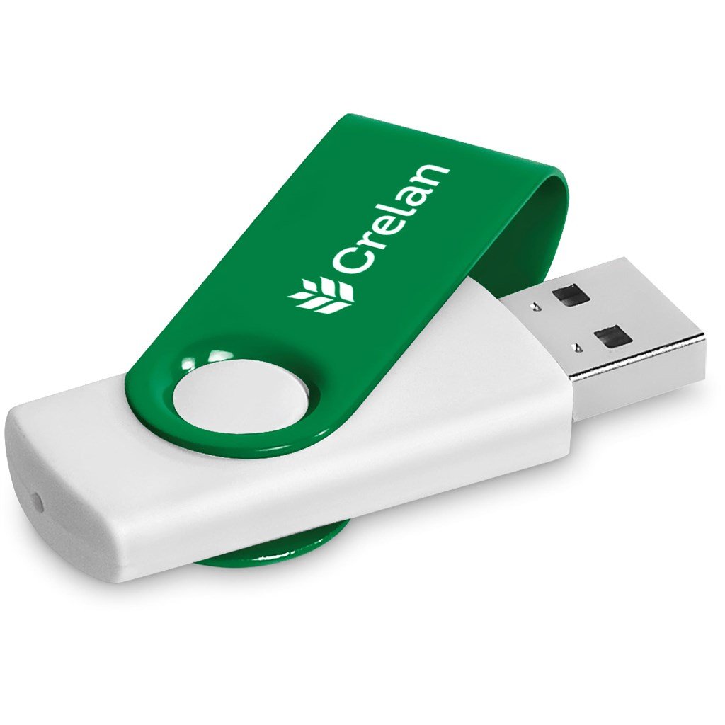 Axis Gyro White Flash Drive - 16GB / GREEN - Drives,Flash Drives