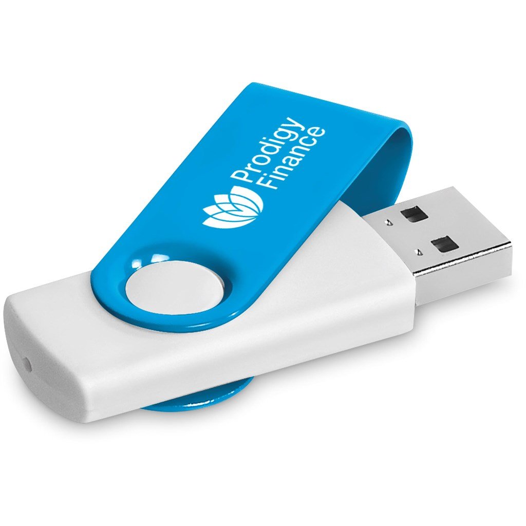 Axis Gyro White Flash Drive - 8GB / CYAN - Drives,Flash Drives