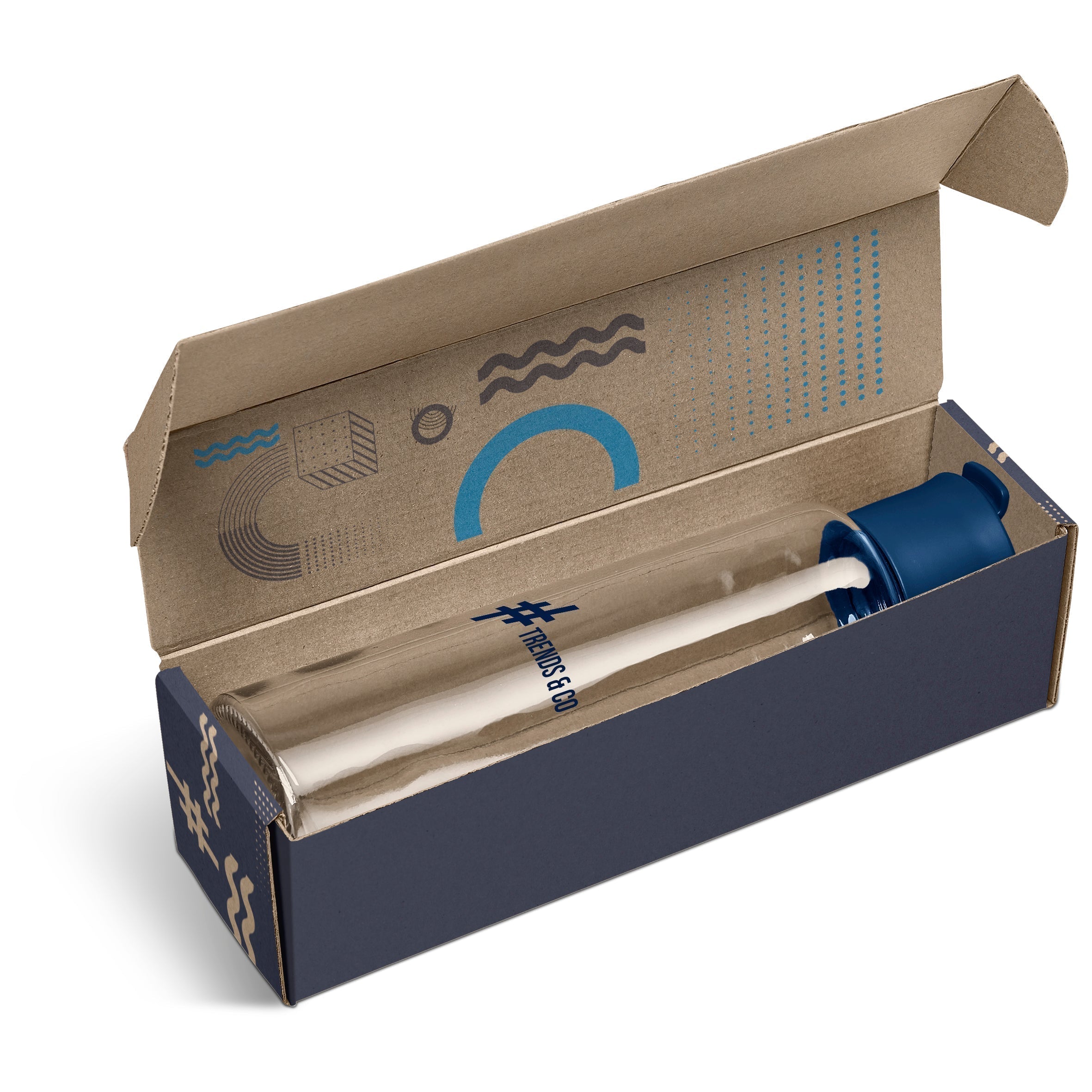 Boost Bottle in Bianca Custom Gift Box-Navy-N