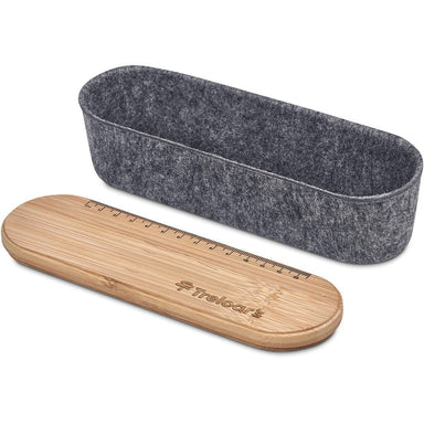 Byoga Recycled PET Felt & Bamboo Stationery Case GREY - Stationery,Bamboo Products,Recycled Products,Stationery,Recycled