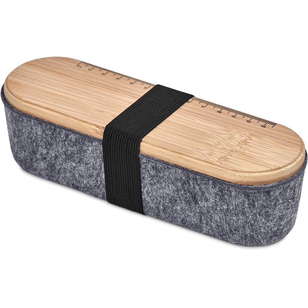 Byoga Recycled PET Felt & Bamboo Stationery Case GREY - Stationery,Bamboo Products,Recycled Products,Stationery,Recycled