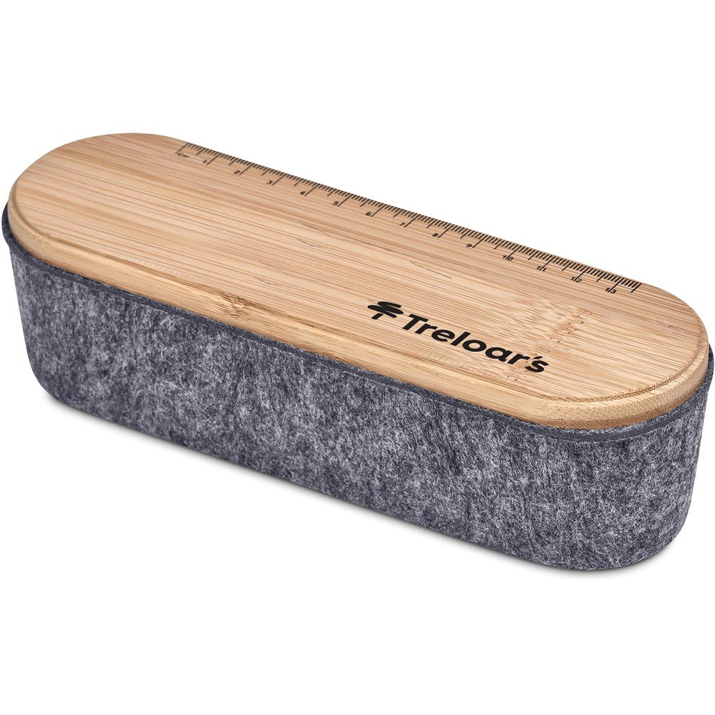 Byoga Recycled PET Felt & Bamboo Stationery Case GREY - Stationery,Bamboo Products,Recycled Products,Stationery,Recycled