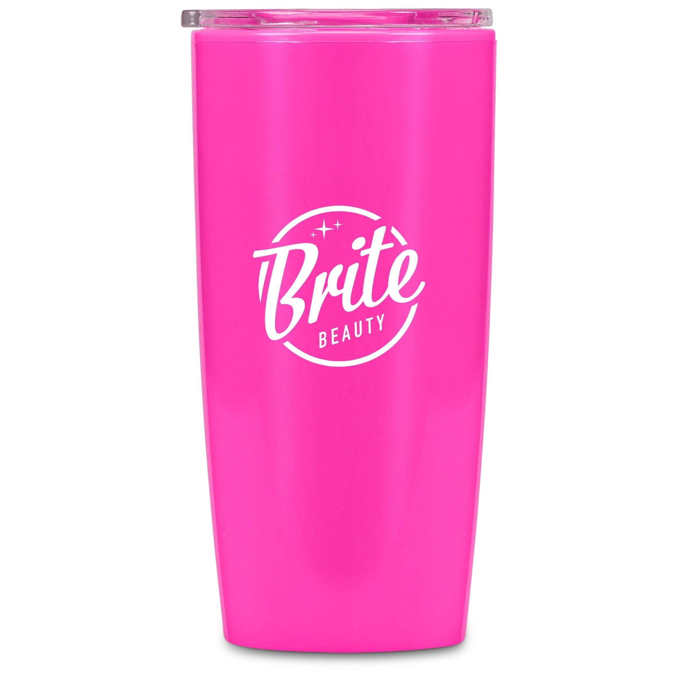 Daytona Plastic 2-in-1 Double-Wall Tumbler & Straw - 600ml Pink / PI