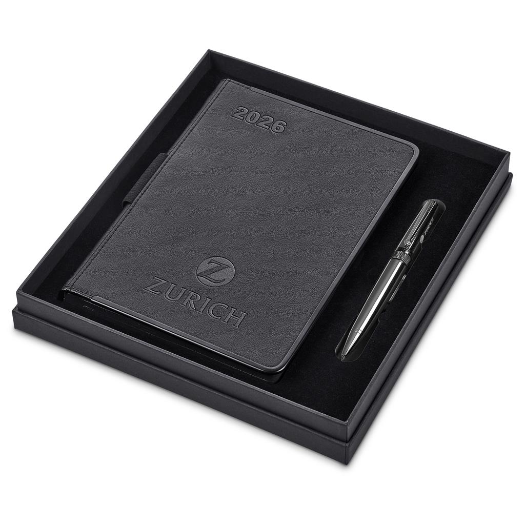 Egality A5 2026 Diary & Pen Set BLACK - Diaries 2026,Diaries 2026,Diary Sets