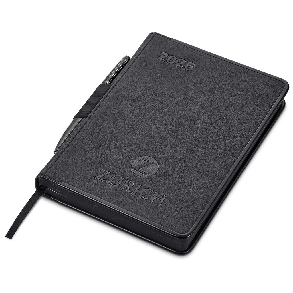 Egality A5 2026 Diary & Pen Set BLACK - Diaries 2026,Diaries 2026,Diary Sets