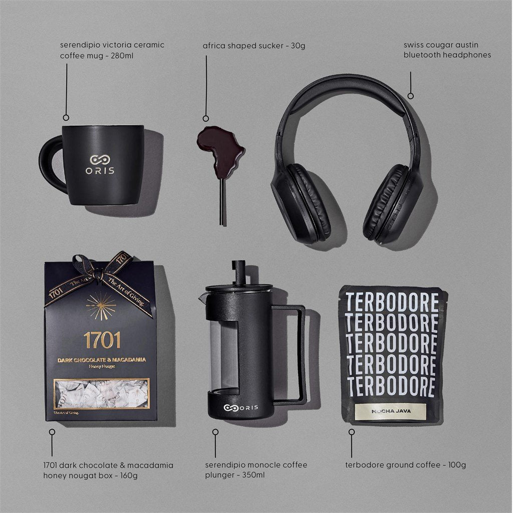 Hampin Hot Hamper BLACK - Unisex Hampers,Coffee Hampers,Tech Hampers