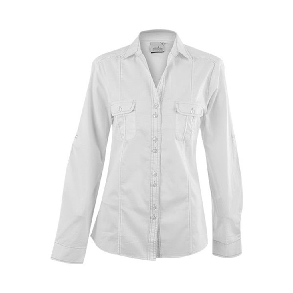 Ladies Long Sleeve Inyala Shirt  - Off White