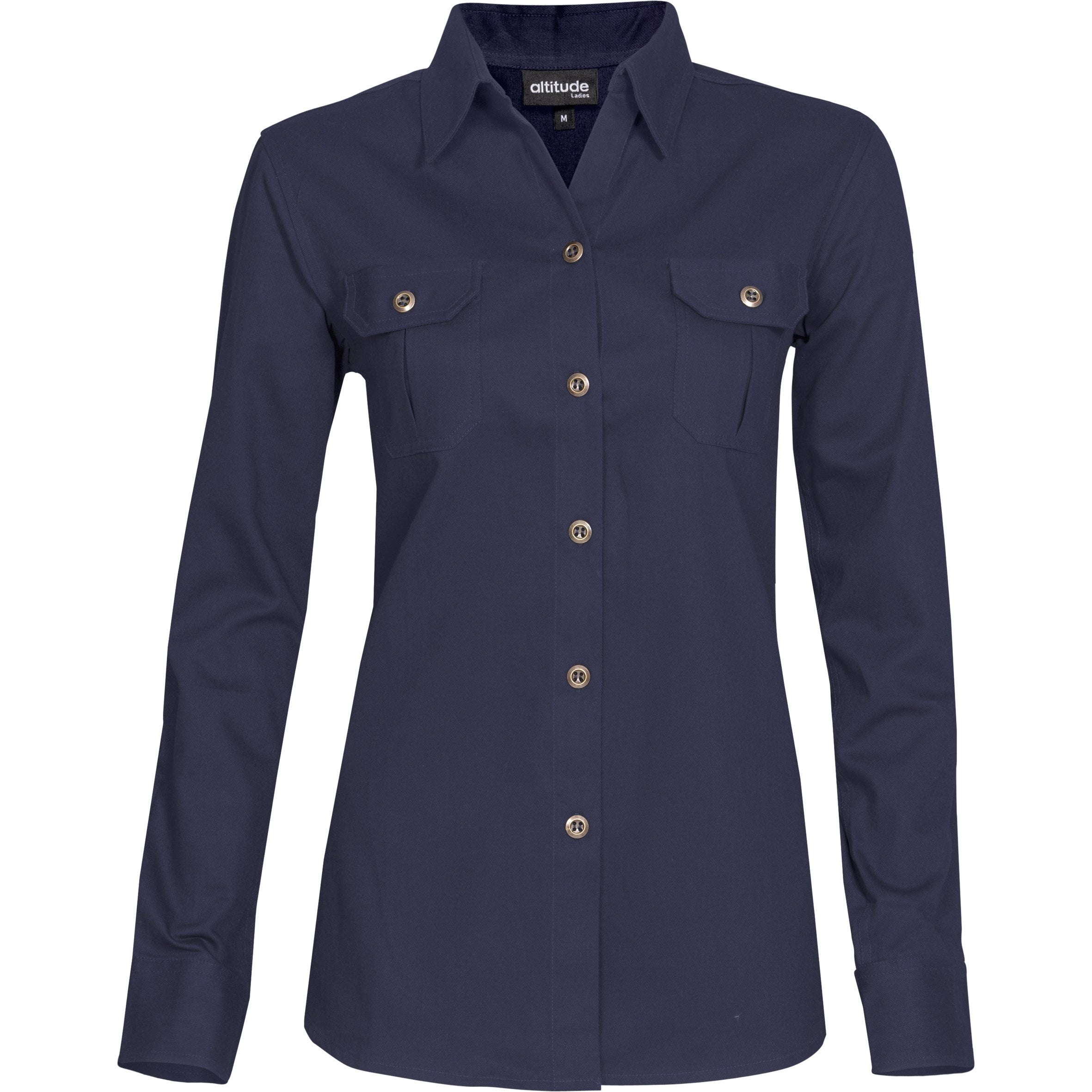 Ladies Long Sleeve Oryx Bush Shirt - White Only-