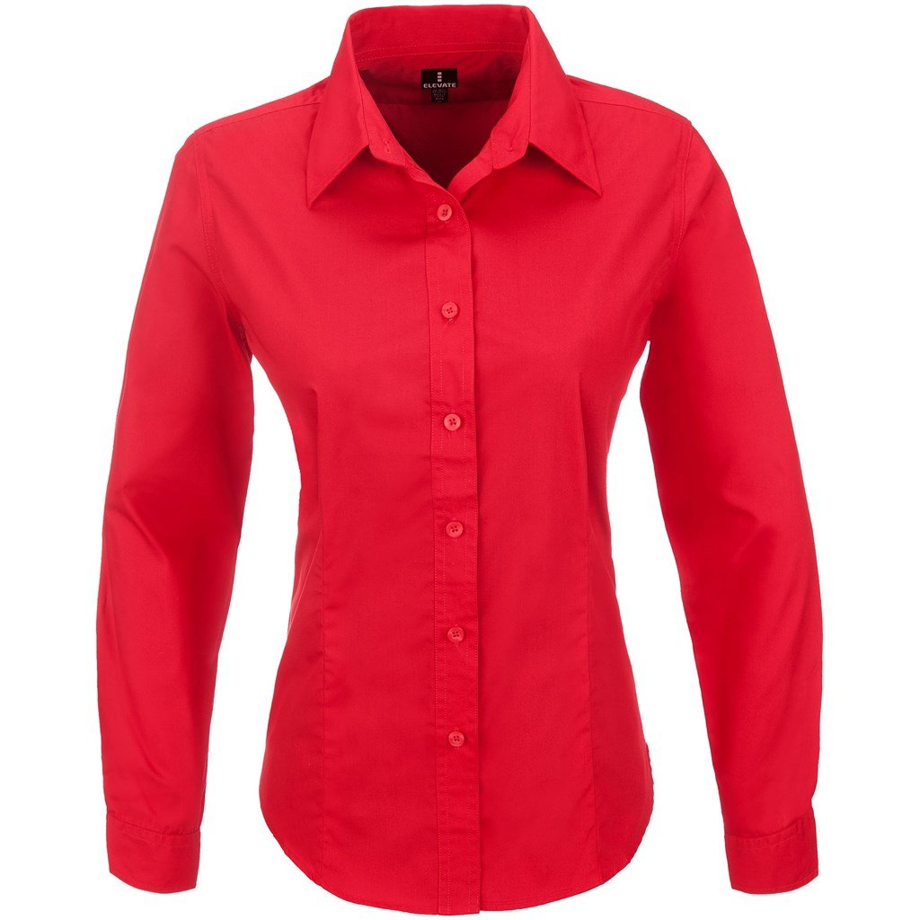 Ladies Long Sleeve Preston Shirt - Blue L / Red / R