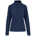 Front view of a ladies Navy micro fleece jacket.