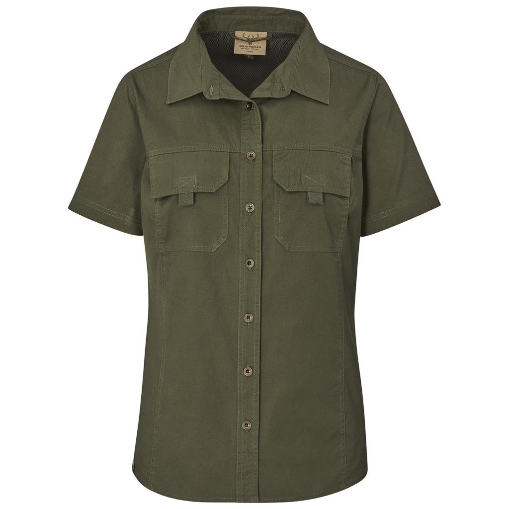 Ladies Short Sleeve Mawenzi Twill Shirt S / OLIVE - New Clothing 2025,Shirts,Utility Shirts