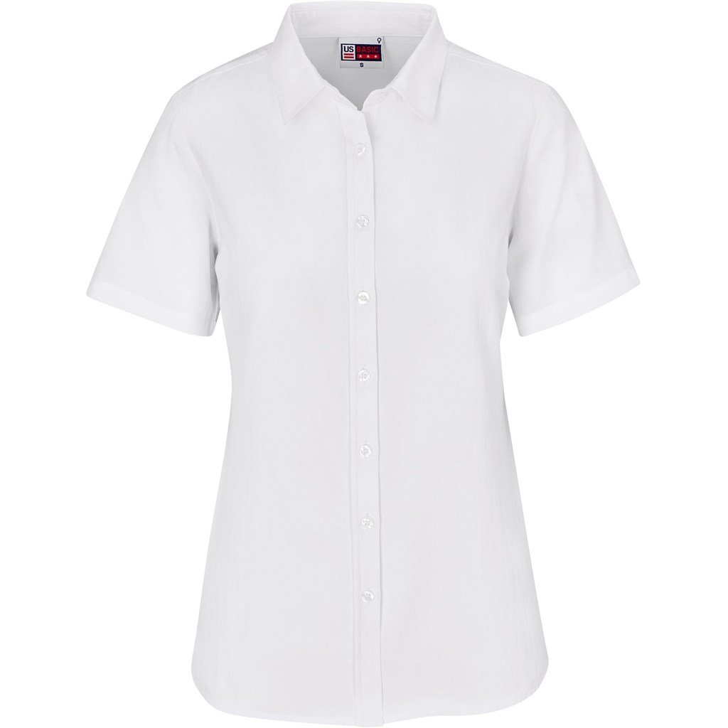 Ladies Short Sleeve Oxford Shirt 4XL / WHITE - Lounge Shirts