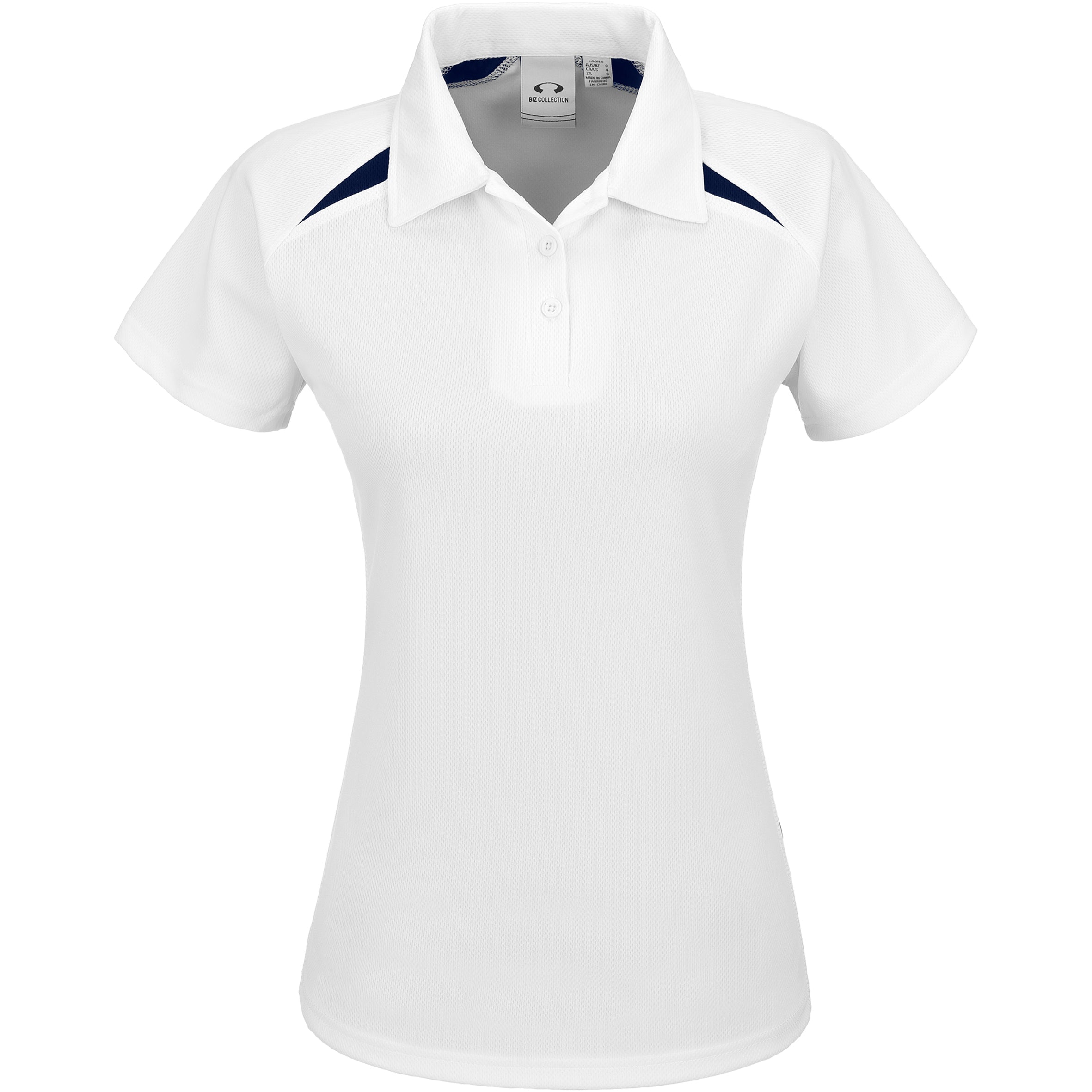 Ladies Splice Golf Shirt-L-White-W