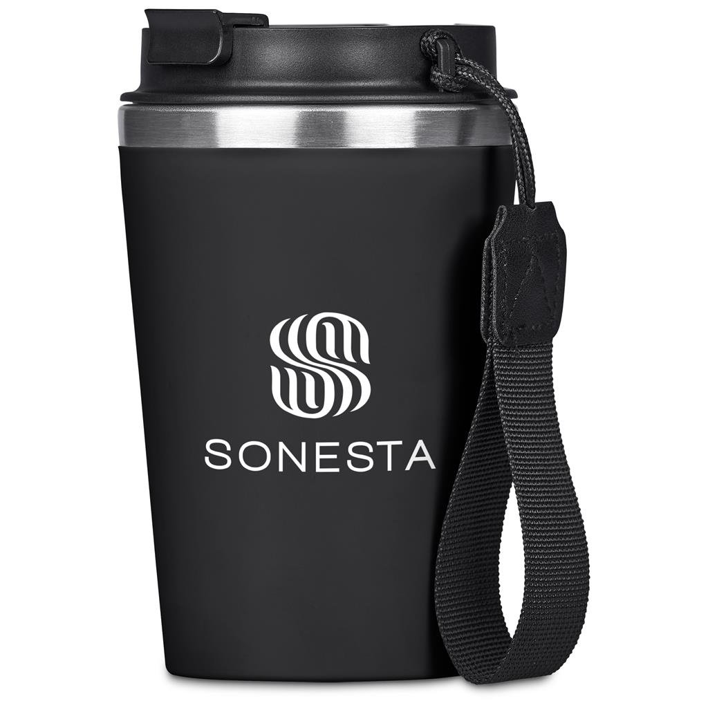 Luca Stainless Steel & Plastic Double-Wall Tumbler – 350ml BLACK - Travel Mugs and Tumblers,Drinkware