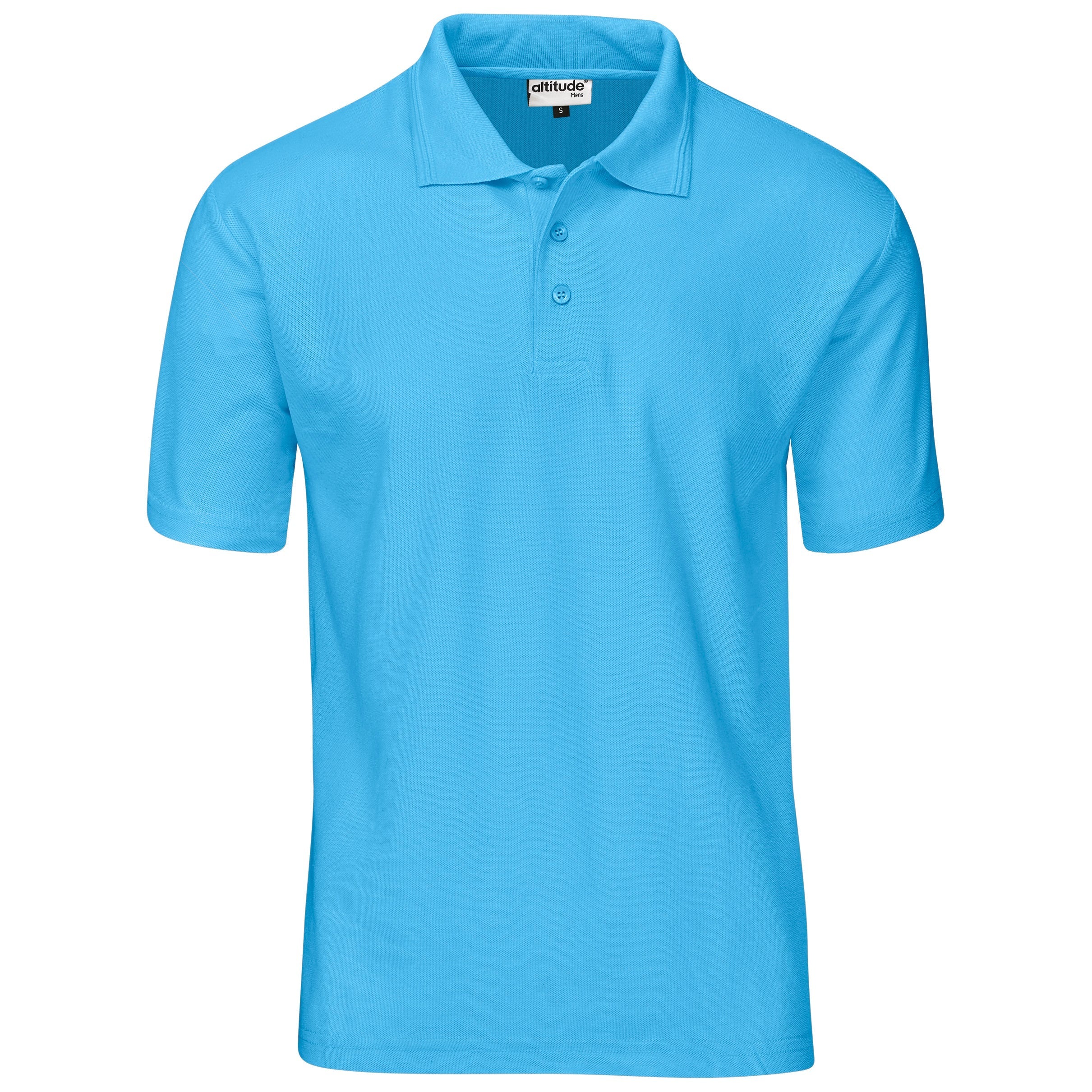 Mens Basic Pique Golf Shirt L / Cyan / CY