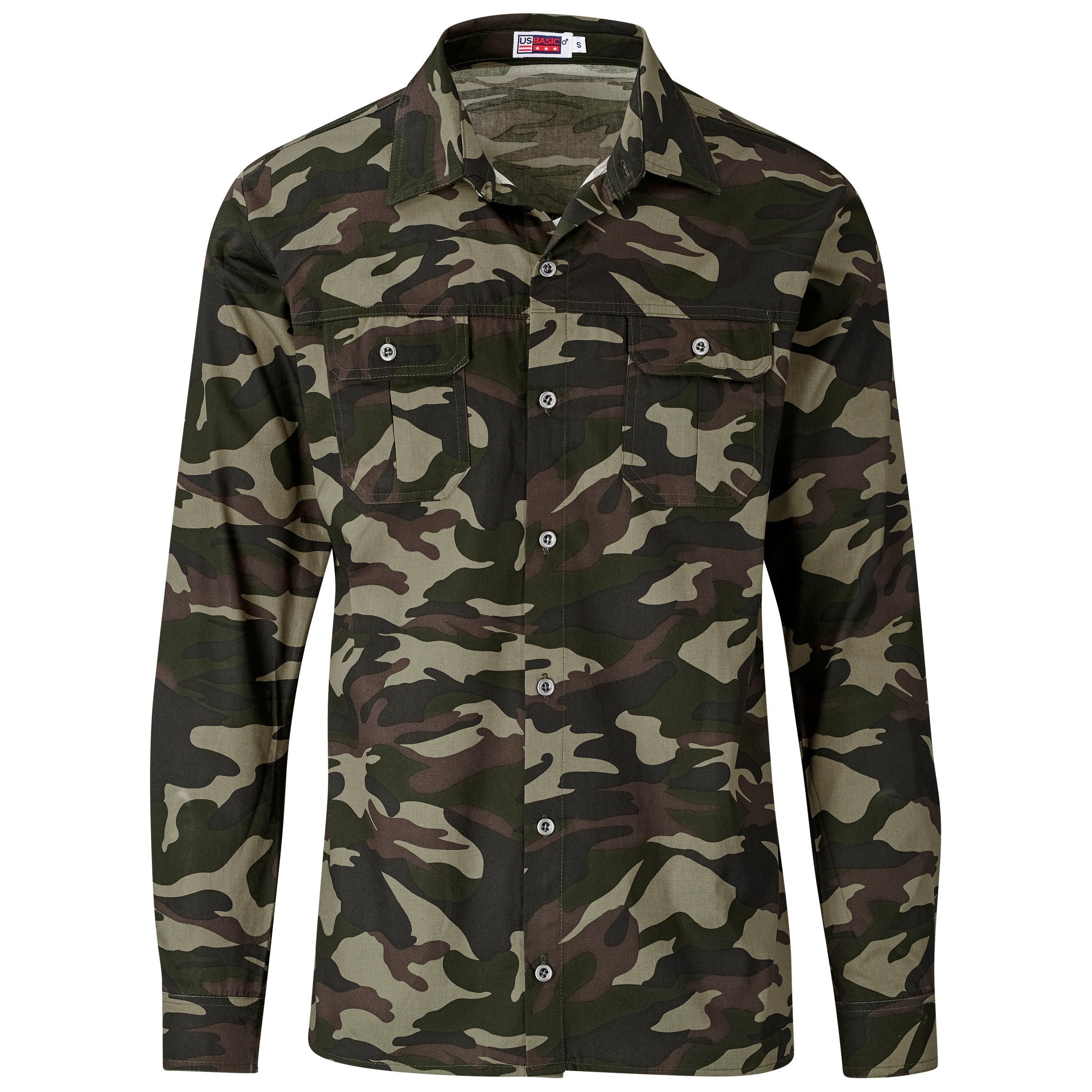 Mens Long Sleeve Wildstone Shirt-Shirts & Tops-L-Camo-CAM