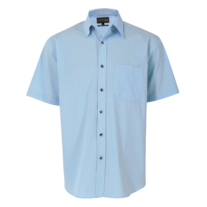 Mens Pioneer Check Lounge Short Sleeve  Sky Blue / 
