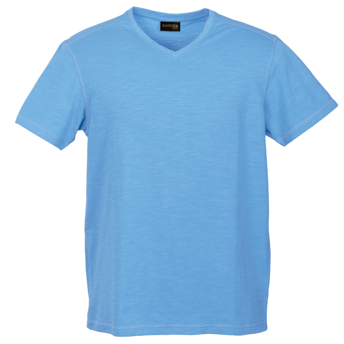 Mens Slub V Neck T-Shirt  Atlantic Blue / XS / 