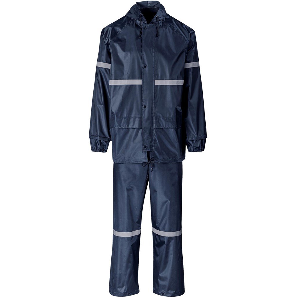 Outdoor Hi-Viz Reflective Polyester/PVC Rainsuit 4XL / Navy / N