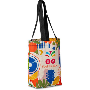 Pre-Printed Sample Custom Bayside Recycled PET Stitch-Bond Shopper BLACK - and Tote Bags