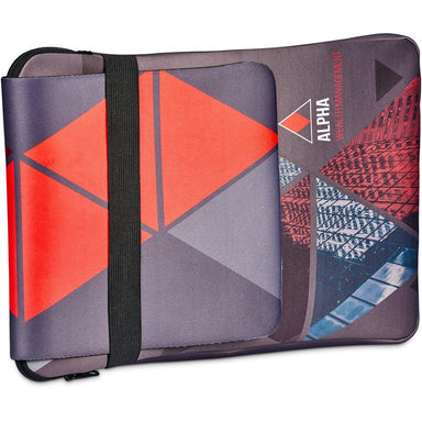 Pre-Production Sample Custom Grotto Neoprene 13-Inch Laptop Sleeve With Build-In Mouse Pad BLACK - Tech Sleeves