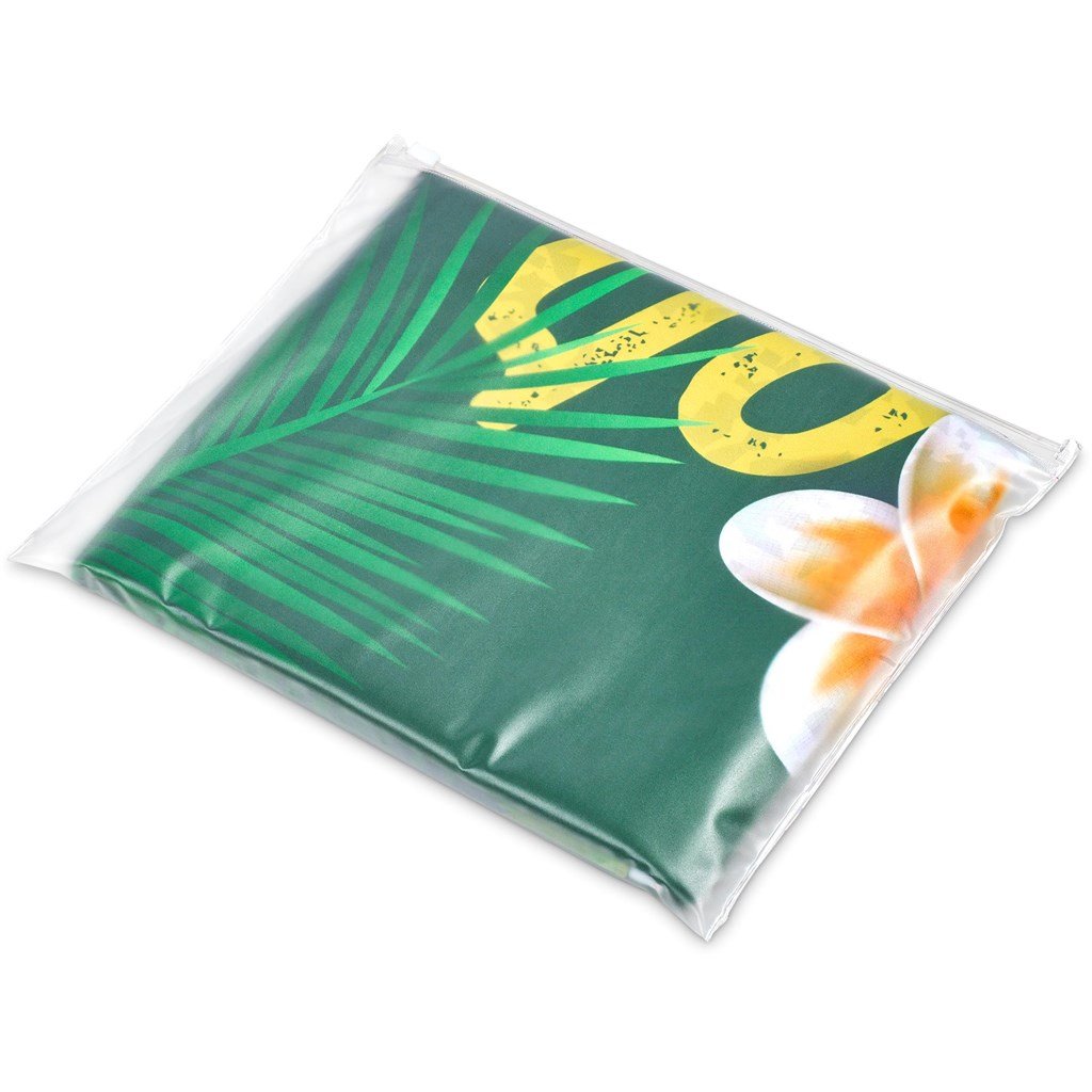 Pre-Production Sample Custom Hula Beach Towel -Single Sided Branding SOLID WHITE - and Outdoor
