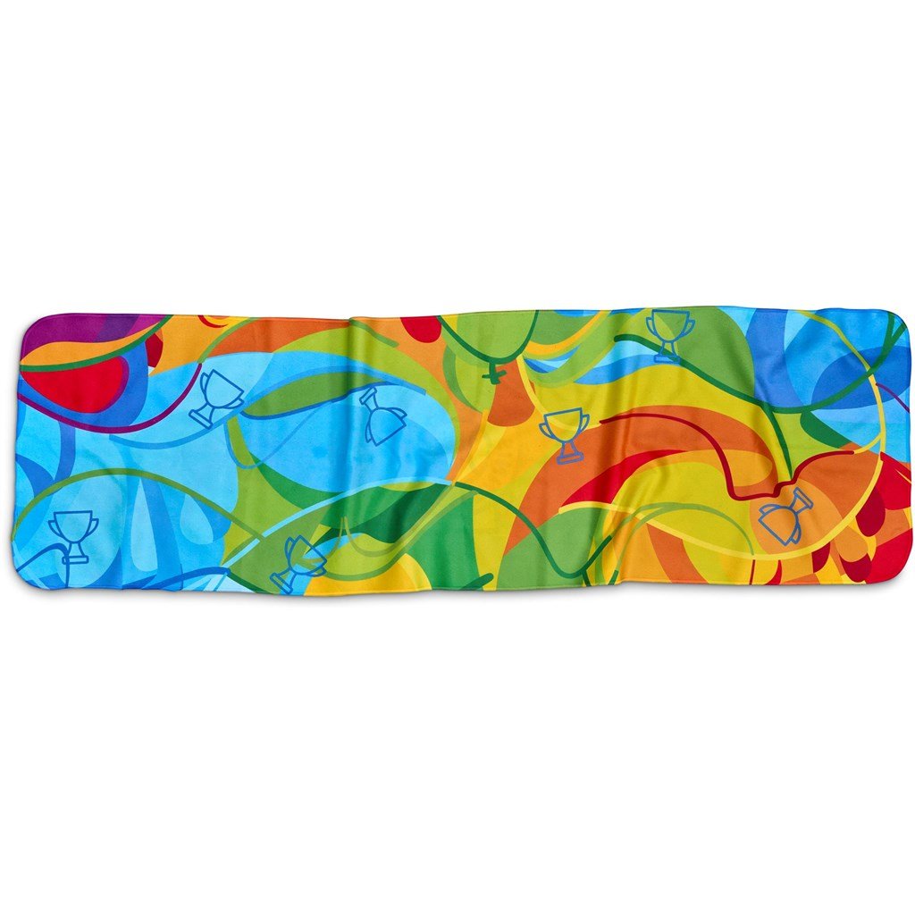 Pre-Production Sample Custom Relay Sports Towel - Double-Sided Branding SOLID WHITE - and Fitness