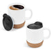 Serendipio Sienna Cork & Ceramic Sublimation Coffee Mug - 340ml Solid White / SW