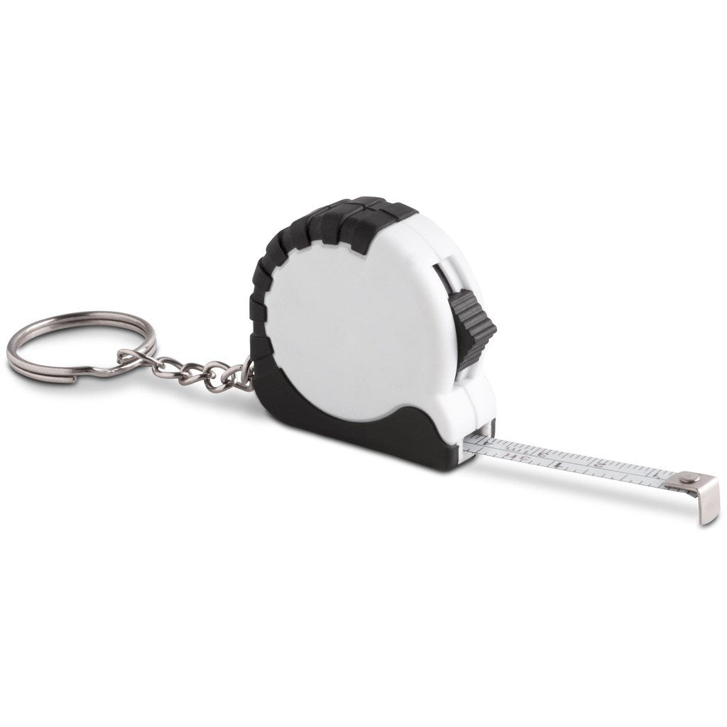 Surveyor Tape Measure Keyholder - 1 Metre Solid White / SW - Keychains