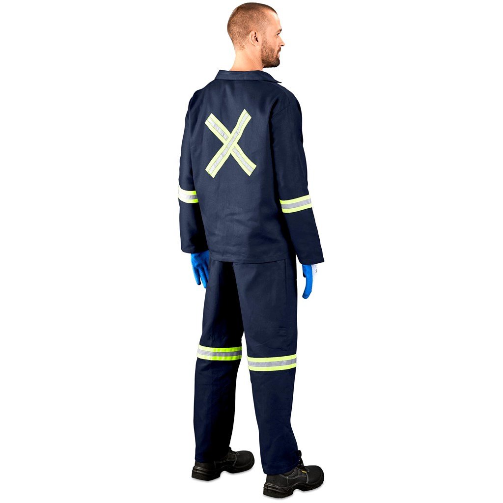 Technician 100% Cotton Conti Suit - Reflective Arms Legs & Back - Yellow Tape