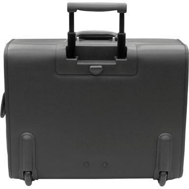 Triton Bonded Leather Pilot Bag On Wheels | Black-Briefcases