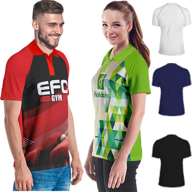 Unisex 50/50 Birdseye Raglan Golf Shirt with Full Colour - Range