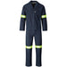 Vintage 100% Cotton Denim Conti Suit - Reflective Arms Legs & Back - Yellow Tape