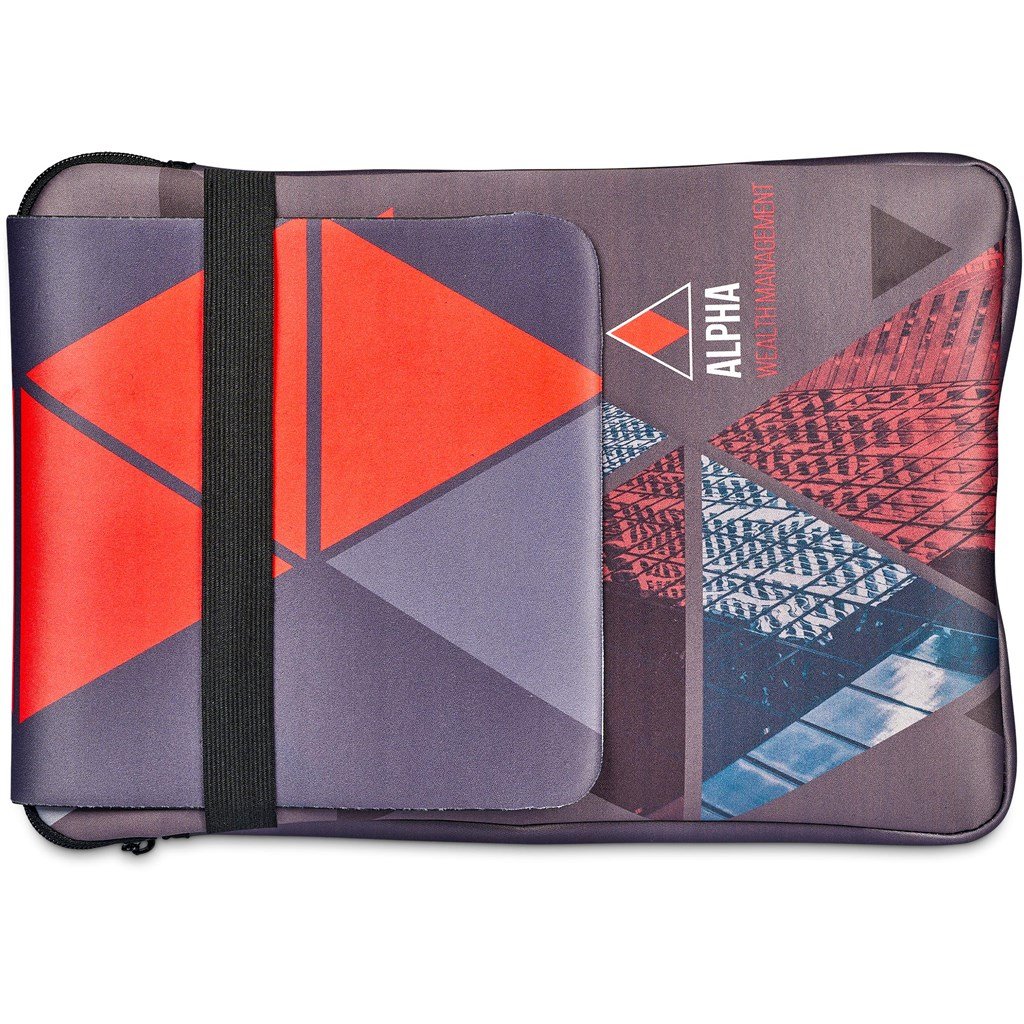 Custom Grotto 13 inch Neoprene Laptop Sleeve With Build-In Mouse Pad BLACK - Tech Sleeves,Custom Sleeves