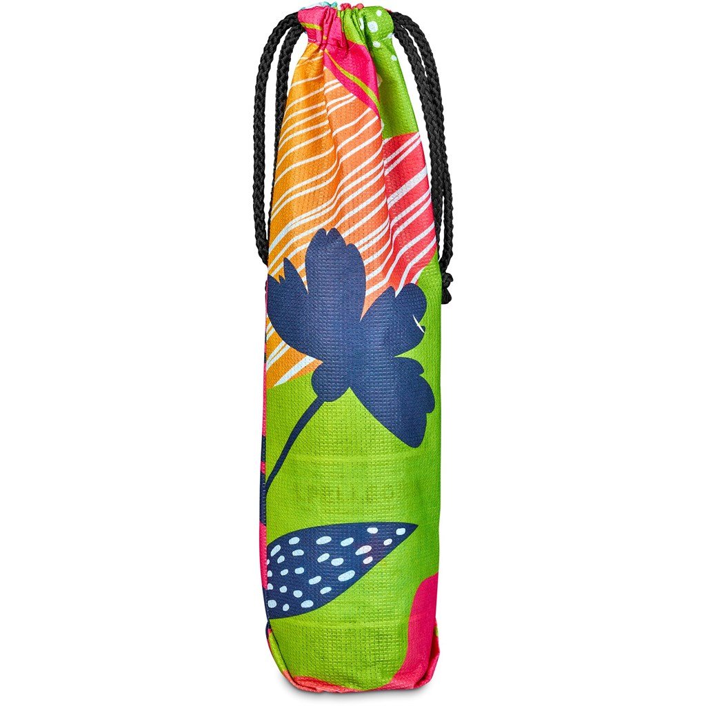 Custom Tipsy RPET Wine Bottle Drawcord Bag BLACK - Drawstring Bags and Backpacks,Custom Backpacks