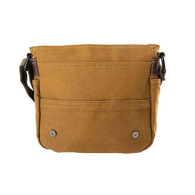 Heavy Wax Canvas Tall Messenger Bag | Camel-Messenger Bags