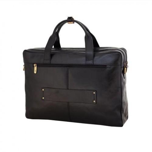 Italian Leather 2 Compartment Laptop Bag Brown-