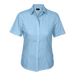 Ladies Basic Poly Cotton Blouse Short Sleeve  Sky 