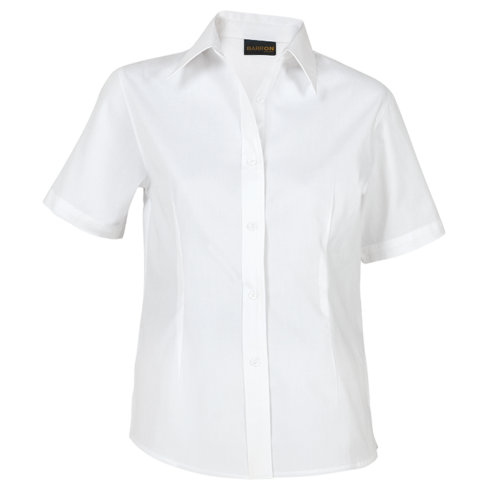 Ladies Brushed Cotton Twill Blouse Short Sleeve White / XL / Regular - Shirts-Corporate