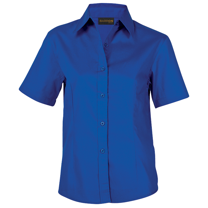 Ladies Brushed Cotton Twill Blouse Short Sleeve Royal / XL / Regular - Shirts-Corporate