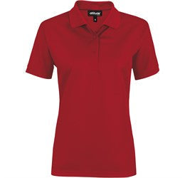 Ladies Exhibit Golf Shirt-L-Red-R