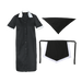 Ladies Poly Cotton 3 Piece Set Black/White / XS / Regular - Service and Beauty