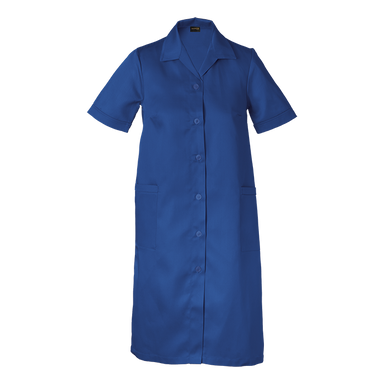 Ladies Poly Cotton House Coat  Royal / XS / Regular 