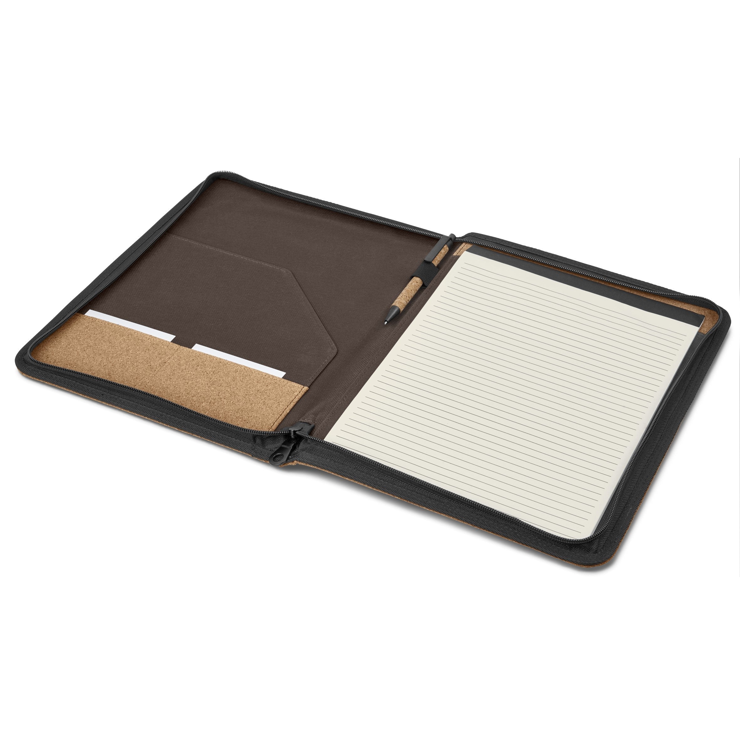 Meccha Cork A4 Zip-Around Folder-Pocket Folders-Natural-NT