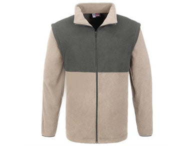 Mens Benneton Zip-Off Micro Fleece Jacket - Khaki Only-Coats & Jackets