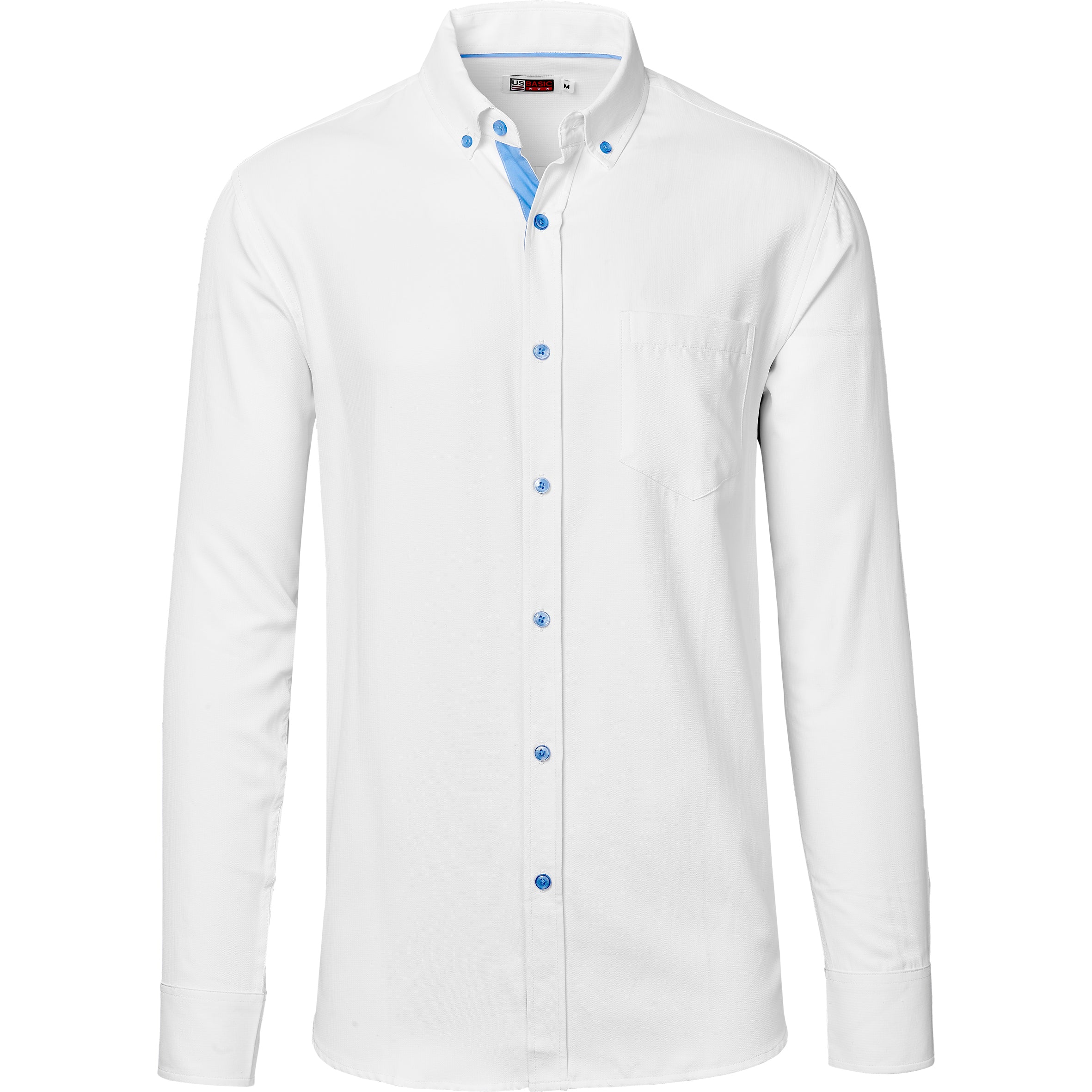 Mens Long Sleeve Casablanca Shirt - Navy 2XL / Sky Blue / SB
