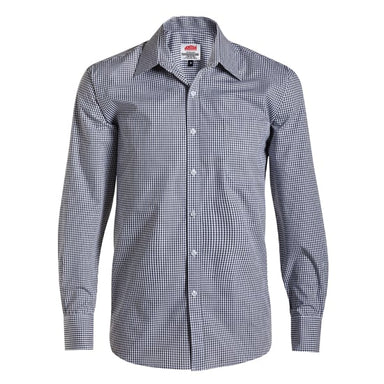 Men’s Long Sleeve Office Work Shirt Black Check / 2XL - High Grade Shirts